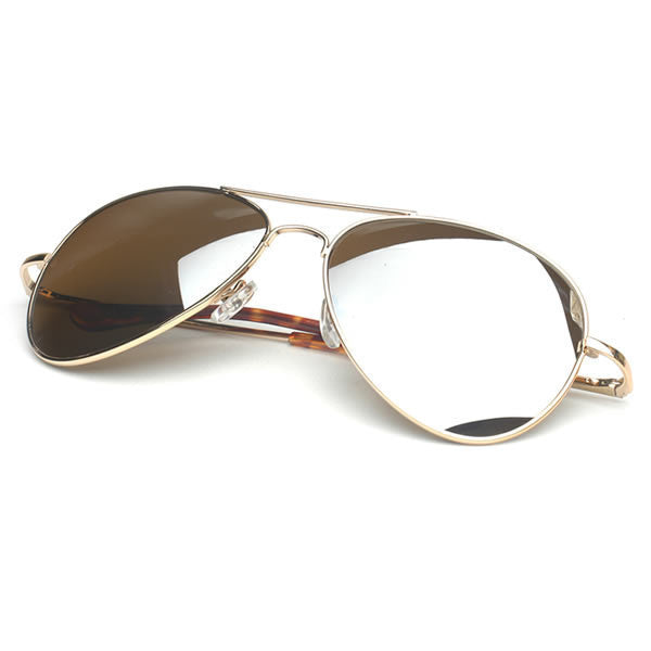 Mirrored Lens Metal Aviator Sunglasses 1375